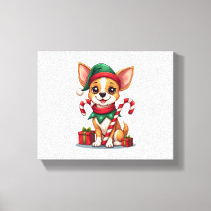 Lienzo Navidades Chihuahua Cheer