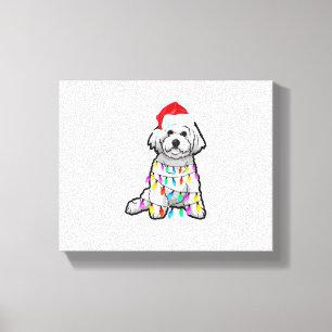Lienzo Navidades coincidentes Pajama T Shirt Bichon Frise