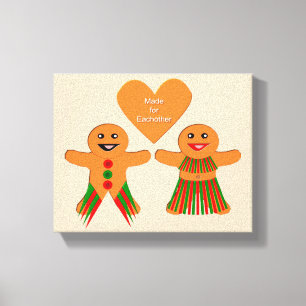 Lienzo Navidades Cuidados Gingerbread Pareja