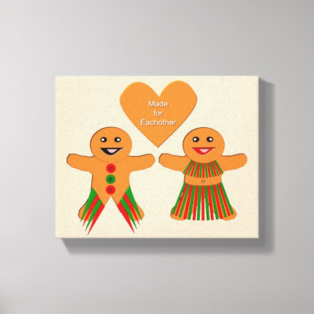 Lienzo Navidades Cuidados Gingerbread Pareja (Anverso)