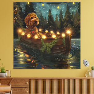 Lienzo Navidades de Bernedoodle