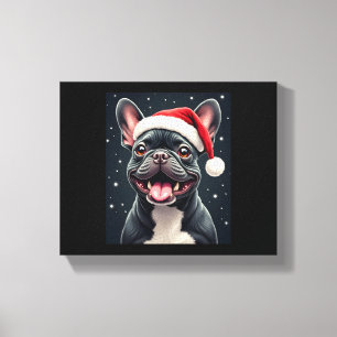 Lienzo Navidades de Bulldog franceses lanzan camiseta
