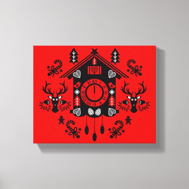 Lienzo Navidades de Cuckoo Clock de Alemania (Anverso)