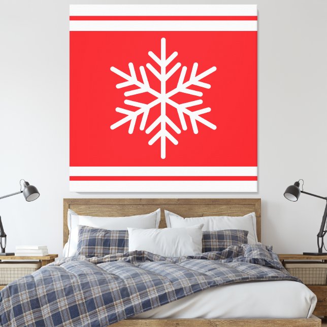 Lienzo Navidades de diversión con copo de nieve de los Al (Insitu(Dormitorio))