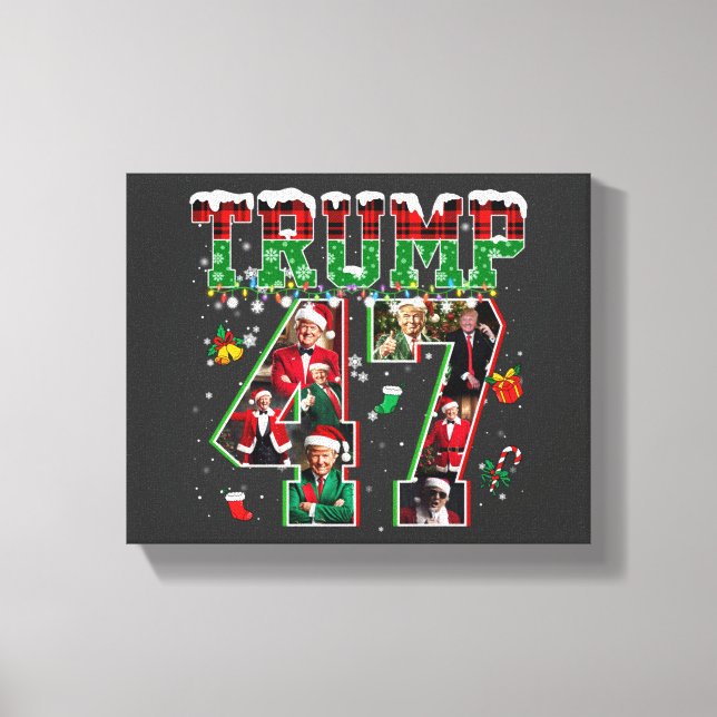 Lienzo Navidades de Donald Trump 47° presidente 2024 Sant (Anverso)