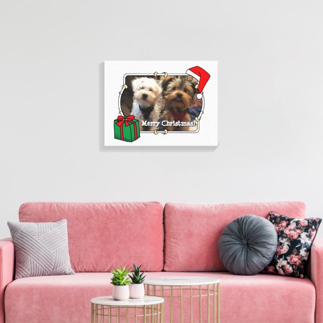 Lienzo Navidades de fotografía personalizado Santa Hat Ma (Insitu (Sala de estar))