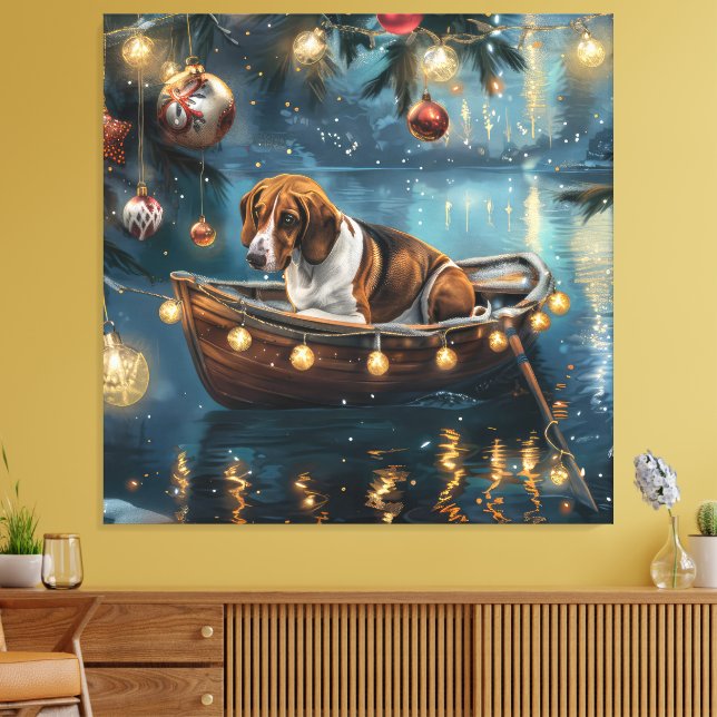 Lienzo Navidades de Foxhound ingleses norteamericanos dis (Insitu (Sala de estar))