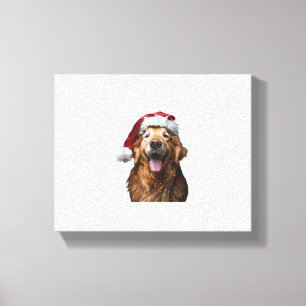 Lienzo Navidades de Golden Retriever