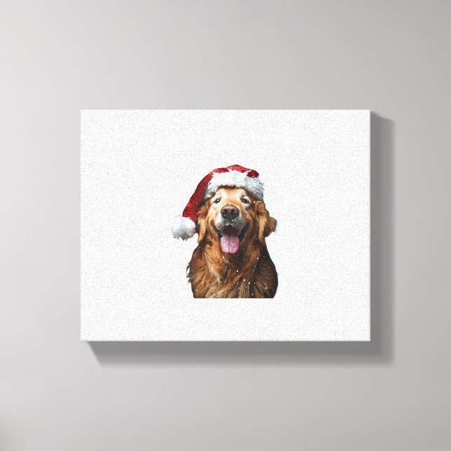 Lienzo Navidades de Golden Retriever (Anverso)