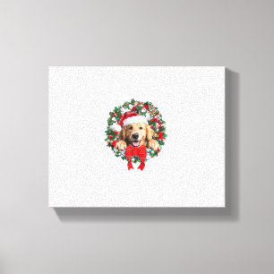 Lienzo Navidades de Golden Retriever con Navidad de decor
