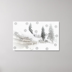 Lienzo navidades de invierno de nevada