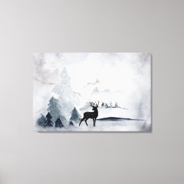 Lienzo Navidades de la acuarela gris y salvaje