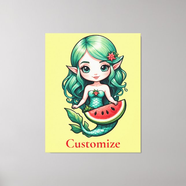 Lienzo Navidades de la Sirenita de Julio Thunder_Cove (Anverso)