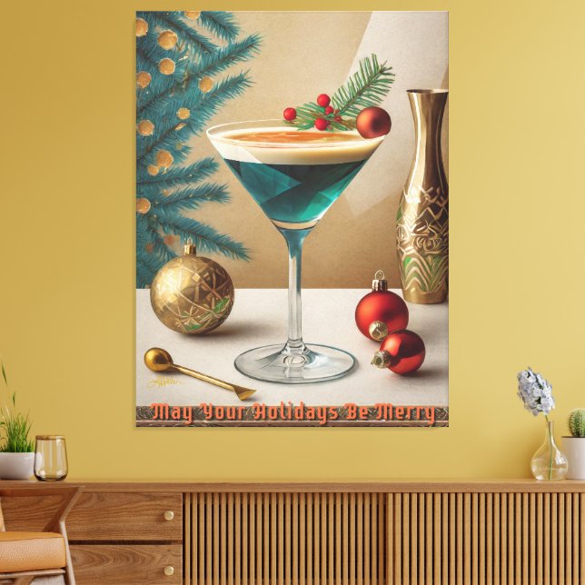Lienzo Navidades de Mid Century Fiesta de cócteles Hora f (Insitu (Sala de estar))
