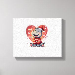 Lienzo Navidades de Moo-Deng Nieve Personalizado feriado
