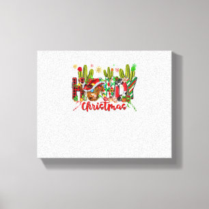 Lienzo Navidades De Oro Occidental Gorra Vaquero Y Cactus