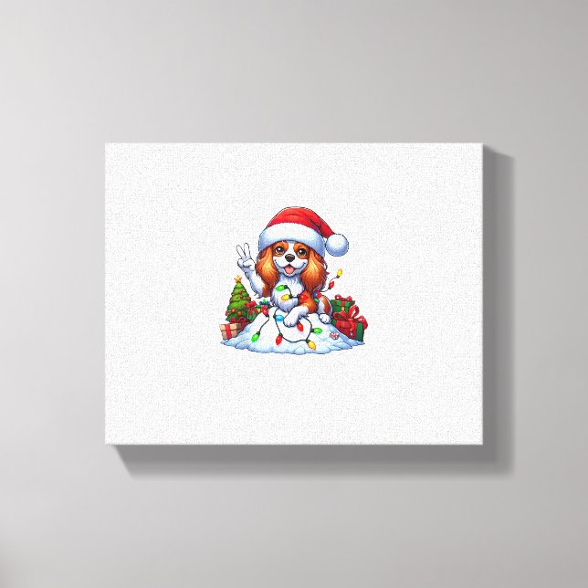 Lienzo Navidades de Peace Hand Cavalier King Charles Span (Anverso)