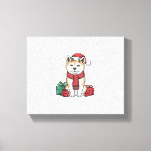 Lienzo Navidades de perro de Akita Fiestas navidad Navida