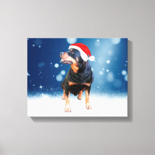 Lienzo Navidades de perro de Cute Rottweiler