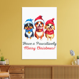 Lienzo Navidades de perros