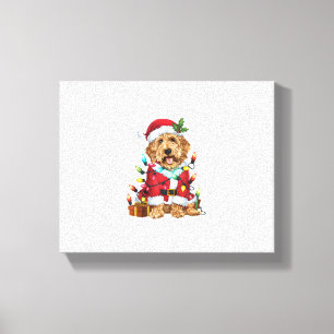 Lienzo Navidades de perros de Santa Labradoodle