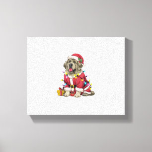 Lienzo Navidades de perros de Santa Newfoundland