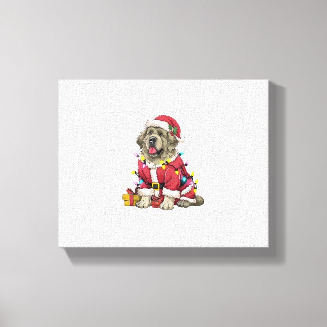 Lienzo Navidades de perros de Santa Newfoundland (Anverso)