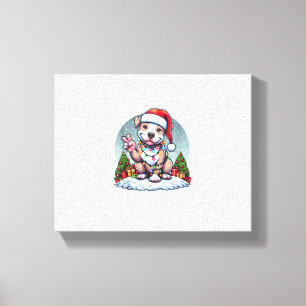 Lienzo Navidades de Pitbull, mano de paz divertida, ilumi