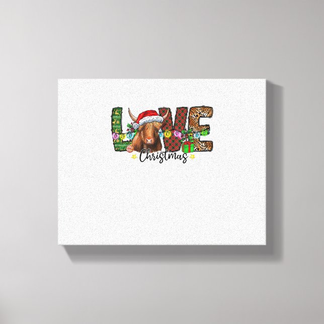 Lienzo Navidades del amor occidental: Escocia de la vaca  (Anverso)