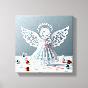 Lienzo Navidades del Angel de encaje de papel Artesanías