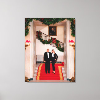 Lienzo Navidades detienen al presidente Donald Trump y Me