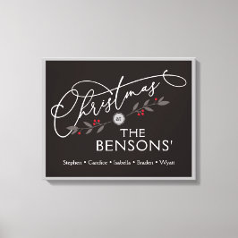 Lienzo "Navidades en el" nombre de familia Holiday SVG