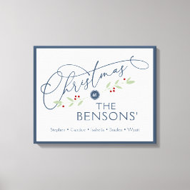 Lienzo "Navidades en el" nombre de familia Holiday SVG