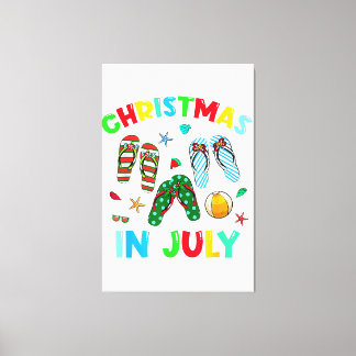 Lienzo Navidades En Julio Flip Flop Funny Summer Xmas Hom