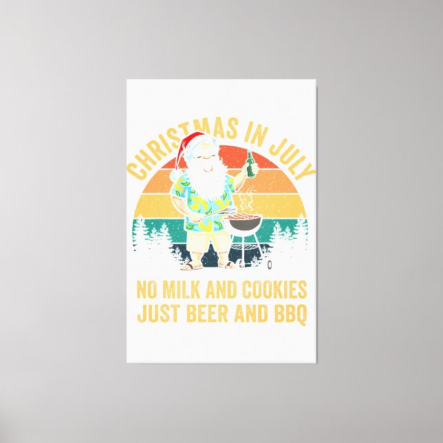 Lienzo Navidades En Julio Sin Cookies Solo Cócteles Veran (Anverso)