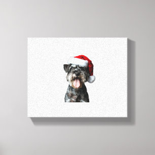 Lienzo Navidades en miniatura de Schnauzer