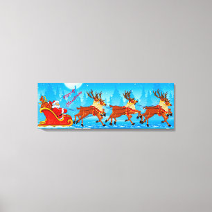 Lienzo Navidades envueltos de tela/Santa Claus y Sleigh
