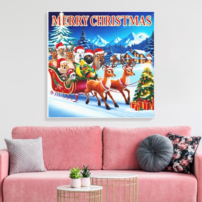 Lienzo Navidades festivos Animals Canvas Imprimir 24" x 2 (Insitu (Sala de estar))