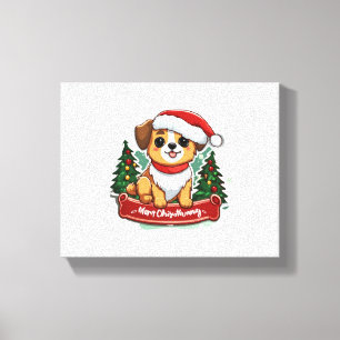 Lienzo Navidades festivos Perro diseño ropa Mascota de va