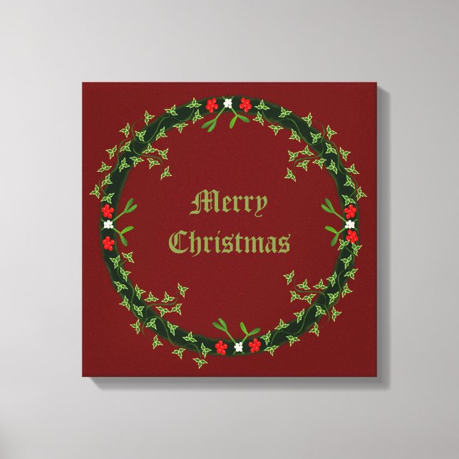 Lienzo Navidades góticos Personalizado Wreath (Anverso)