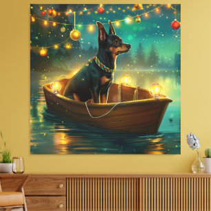 Lienzo Navidades Kelpie australianos disfrutan del viaje 