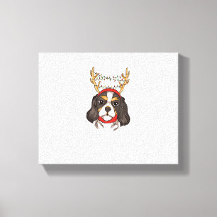 Lienzo Navidades Mascotas Cavalier King Charles Spaniel