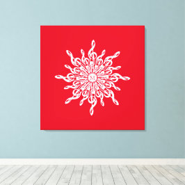 Lienzo Navidades Monograma Ornamental Rojo G-Clef Snowfla