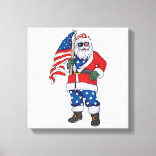 Lienzo Navidades Patrióticos De Santa América 4 De Julio