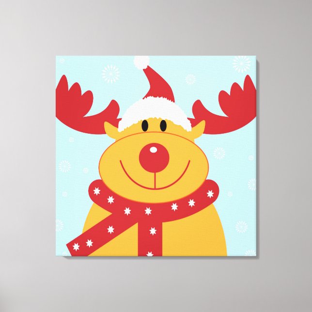 Lienzo Navidades ratos renos (Anverso)