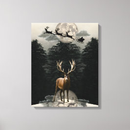 Lienzo Navidades Reindeer y Sleigh Canvas Wall Art