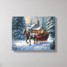 Lienzo Navidades Sleigh Santa