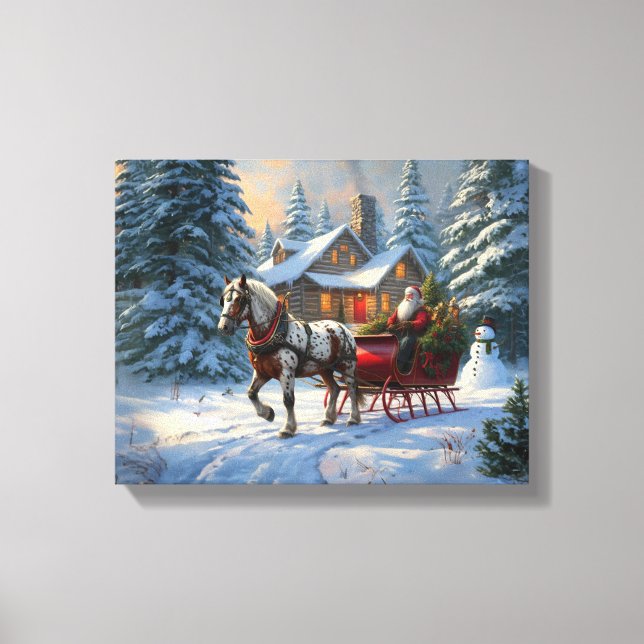 Lienzo Navidades Sleigh Santa (Anverso)