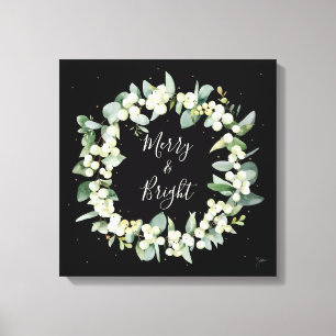 Lienzo Navidades Snowberry+Eucalyptus Wreath