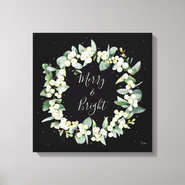 Lienzo Navidades Snowberry+Eucalyptus Wreath (Anverso)